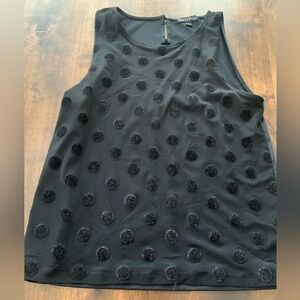 Jcrew black top with faux suede dots